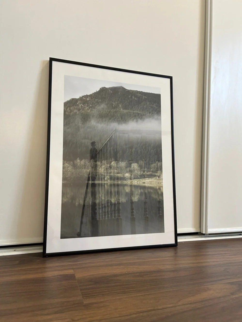 Framed Mountain Lake Landscape Wall Art Print 28” x 20” - Picture 4 of 4